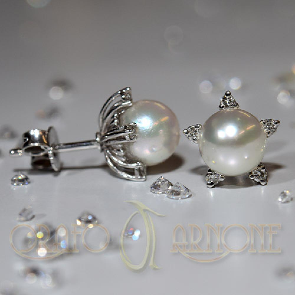 Orecchini perle mare e diamanti cod.4764TR